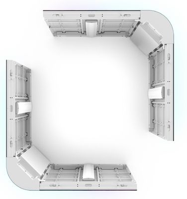 Outdoor Advertising Led Screen P4 P5.7mm Aluminum Waterproof IP65 960*960mm L-Shaped Curved Corner Right Angle Solution