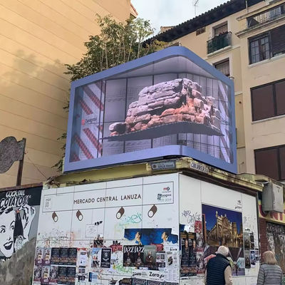 Outdoor 3D L-Shaped Curved Corner&Right Angle Solution P4 P5.7mm Led Display Screen Aluminum Waterproof IP65 960*960mm Outdoor Advertising Led Screen