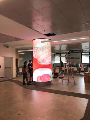 Indoor Installation P3 Circular Column LED Soft Module with High Contrast Ratio 5000 1 and 256 Color Depth