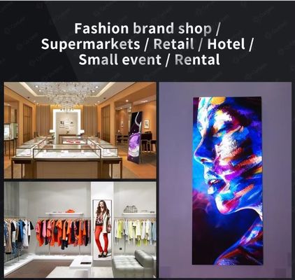 GOB P1.5 P1.8 P2 Indoor Led Poster Screen for Banner Portable Led Video Wall With Wheels for Trade Show Store