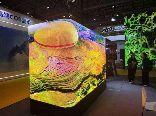 Outdoor 3D L-Shaped Curved Corner&Right Angle Solution P4 P5.7mm Led Display Screen Aluminum Waterproof IP65 960*960mm Outdoor Advertising Led Screen