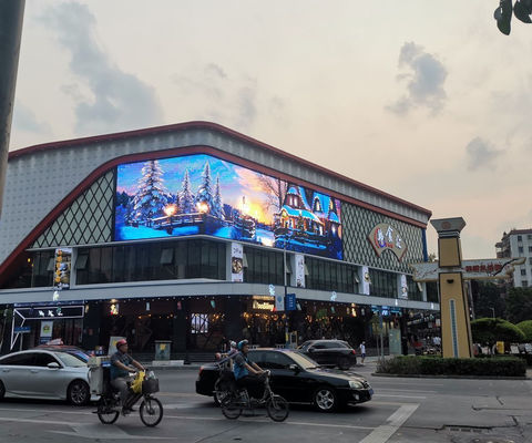 Curved Exterior Building 3D Billboard Big Screen Video Led Image Display P3.9 Fixed Advertising Screen Display Outdoor