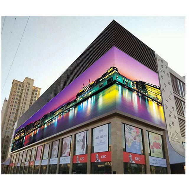 8500nits Brightness Outdoor P10 P15.6 Flexible Building Window Curtain LED Mesh Screen