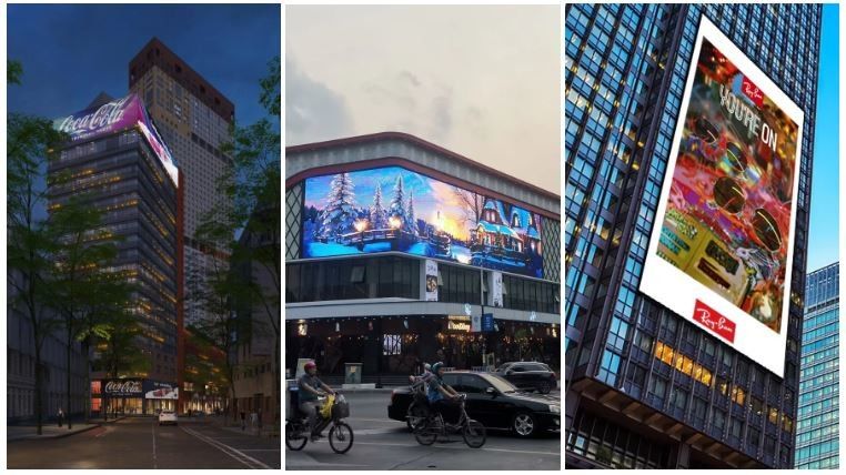 Transparent 60%  P7.9-10.4\P15.625mm LED Advertising Screen With See Through Glass For Shopping Mall