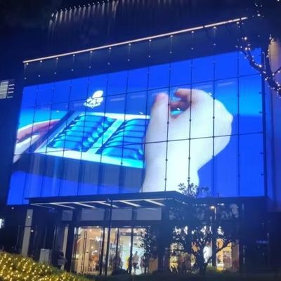 Windows Transparent LED Screen 1000mm Panel Size LED Mesh Screen 32768 Dots/M2 Pixel Density