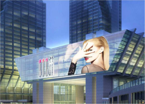 Transmittance Up To 83% For Full Screen Invisible LED Film Display Screen On Glass Walls