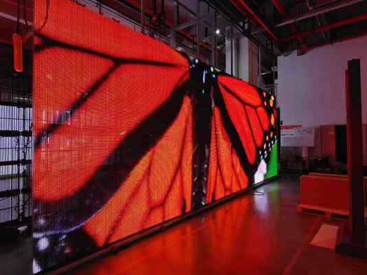Media Facade LED Display with Seamless 90 Degree Project Installation High Transparency and 5500nits Brightness for Urban Environments